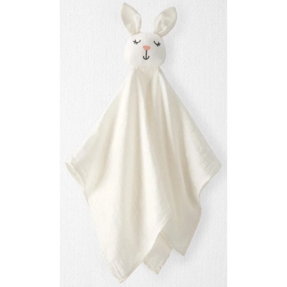 Carter's Baby Organic Cotton Bunny Lovey Muslin Plush Blanket Little Planet NWT